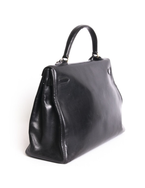 Sac Kelly 35 HERMES vintage en box noir