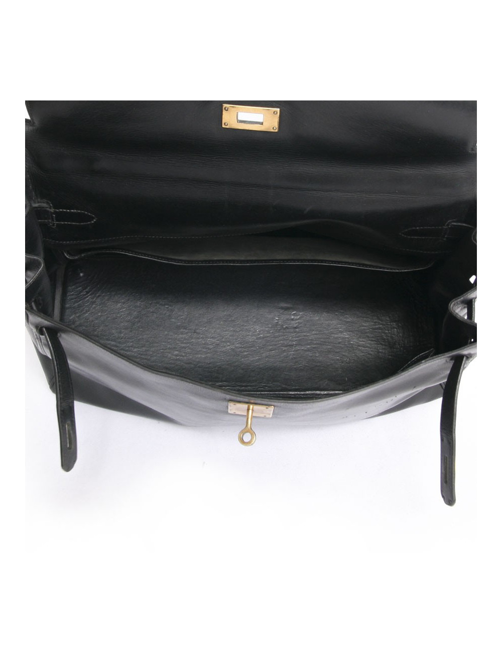 Sac Kelly 35 HERMES vintage en box noir