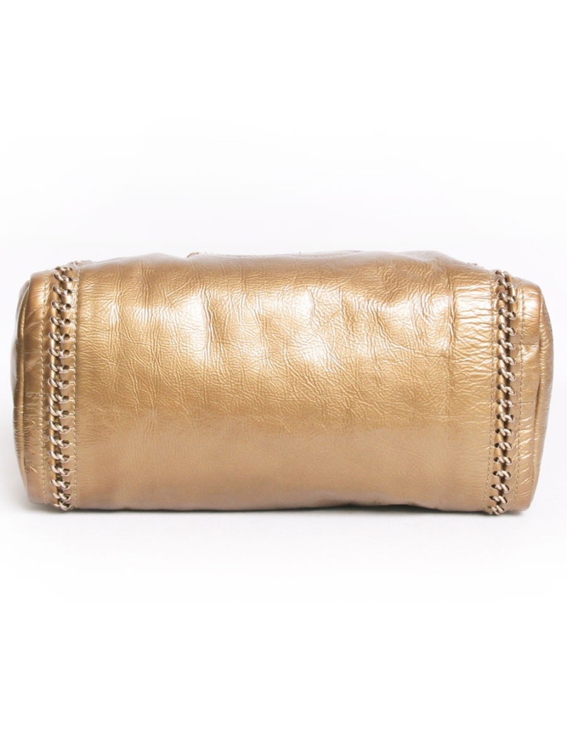 CHANEL gold leather aged "bowling" bag