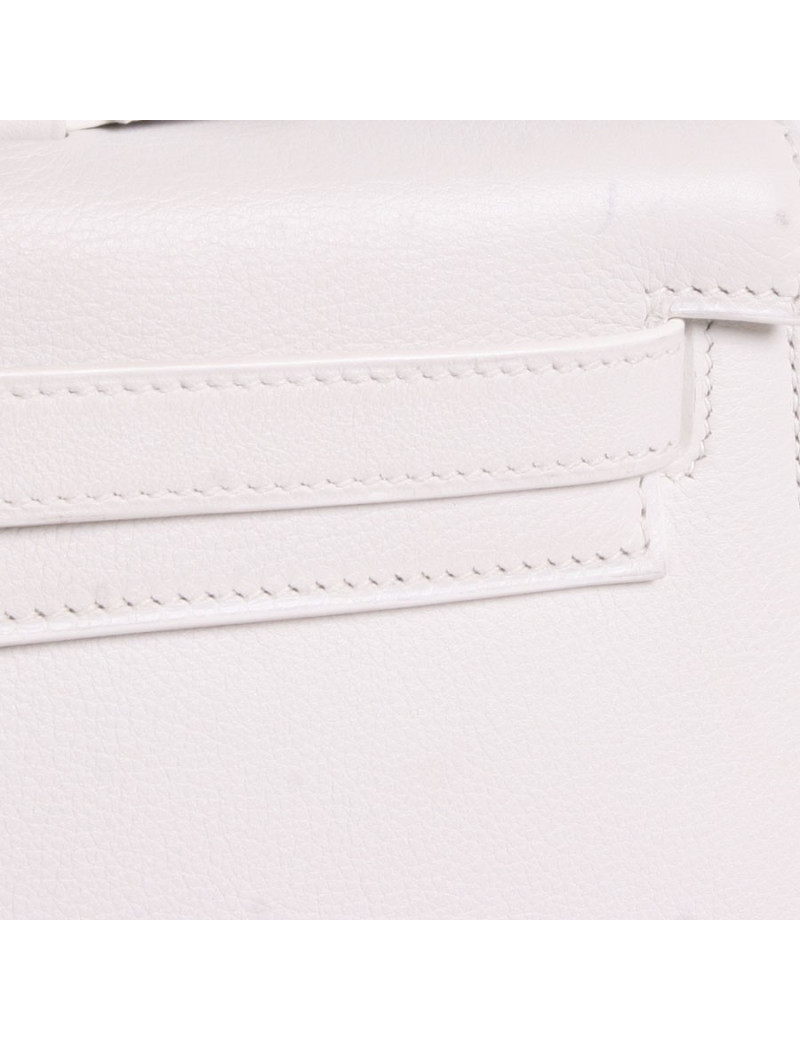 Kelly HERMES white calf epsom leather pouch