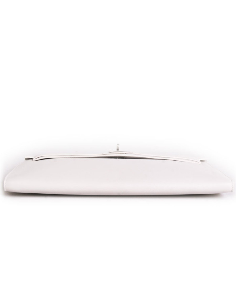 Kelly HERMES white calf epsom leather pouch