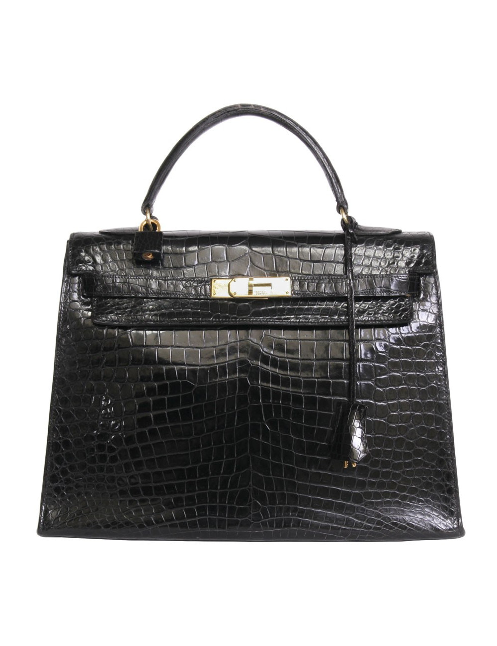 Sac Kelly 32 HERMES en peau exotique porosus vintage
