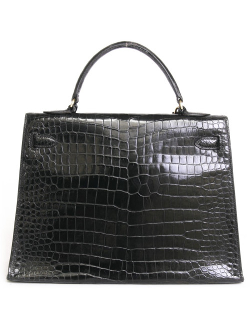 Sac Kelly 32 HERMES en peau exotique porosus vintage