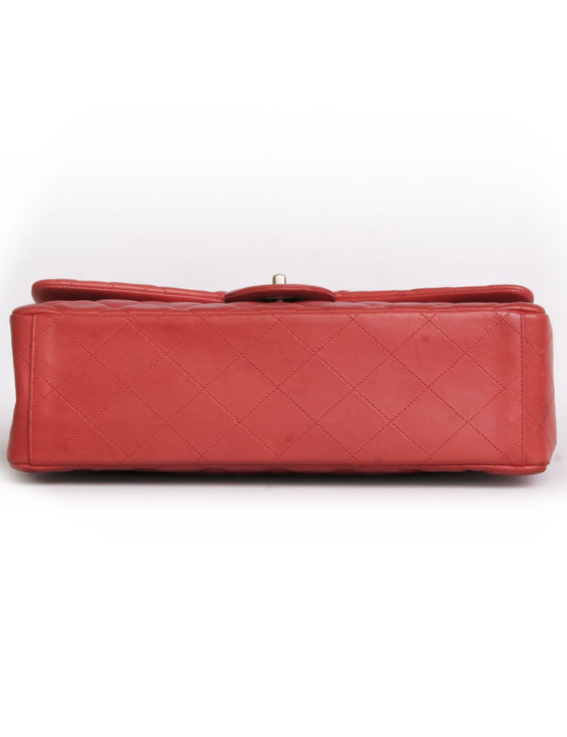 Sac Maxi  Jumbo CHANEL cuir d'agneau lisse  corail 