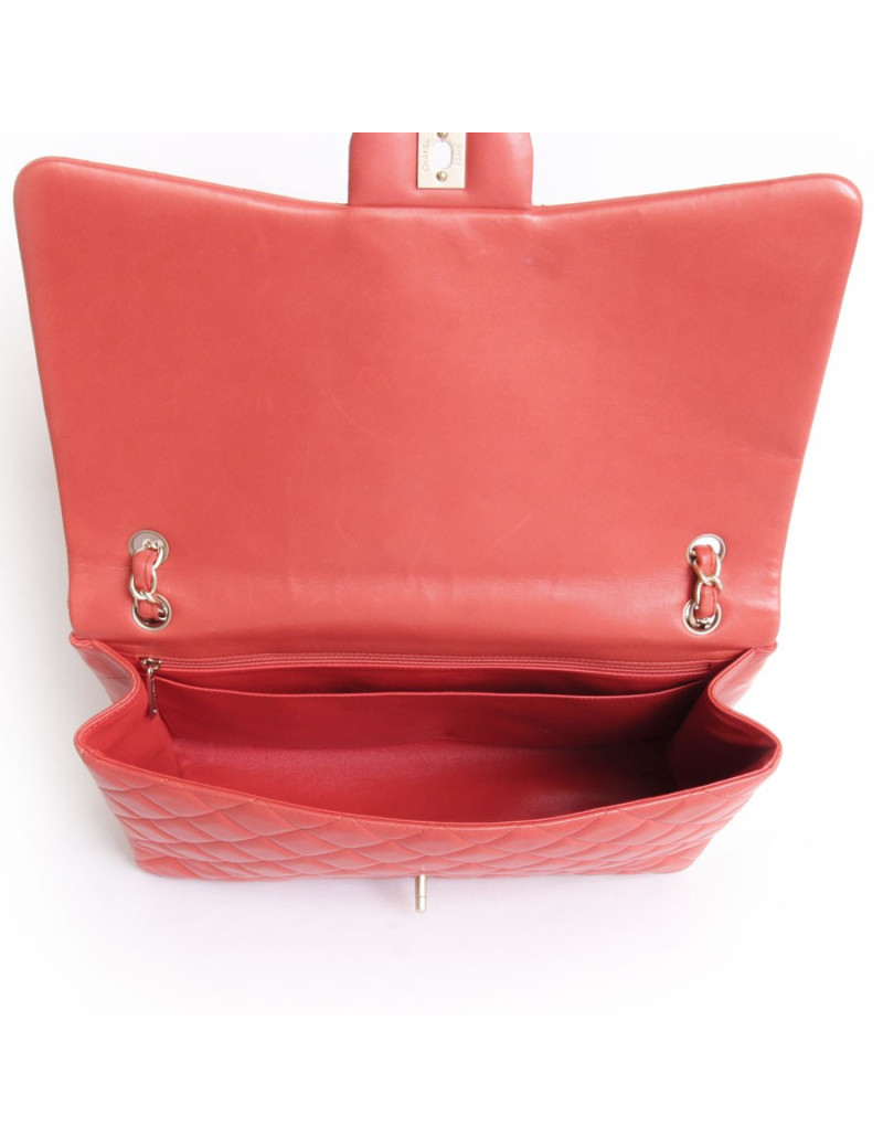 Maxi Jumbo CHANEL coral smooth lambskin bag