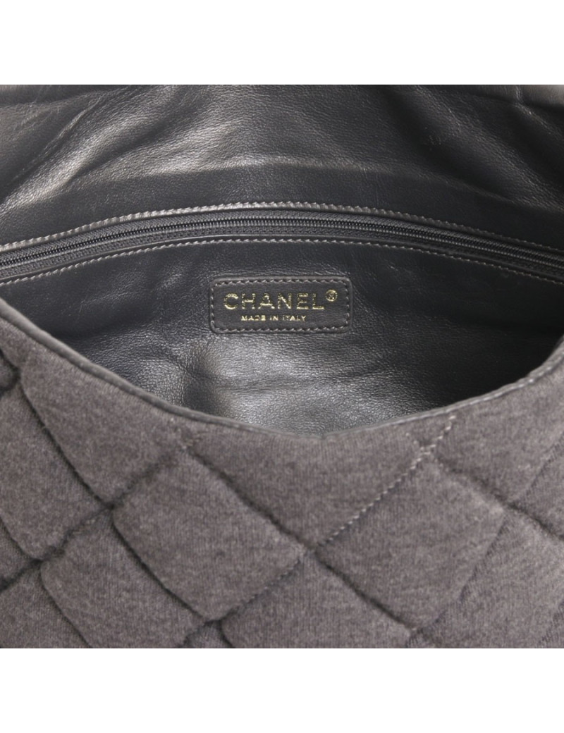 Bag CHANEL bag in quilted gray jersey
