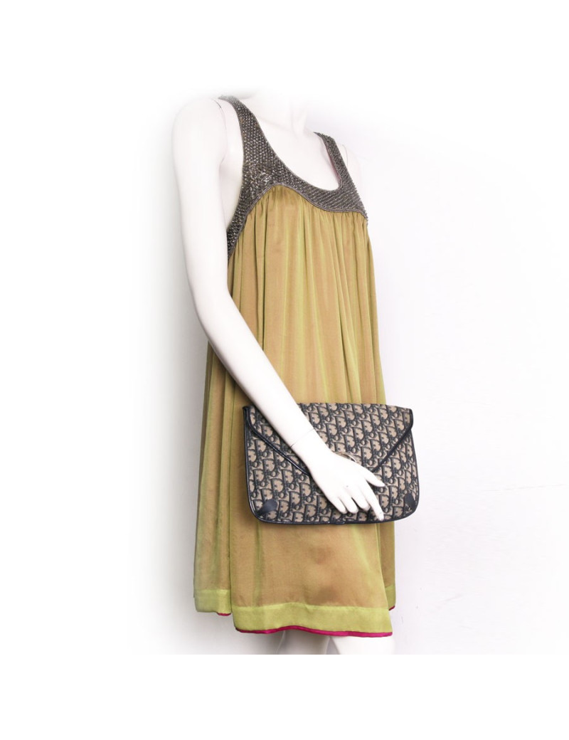 Pochette CHRISTIAN DIOR vintage monogram bleu