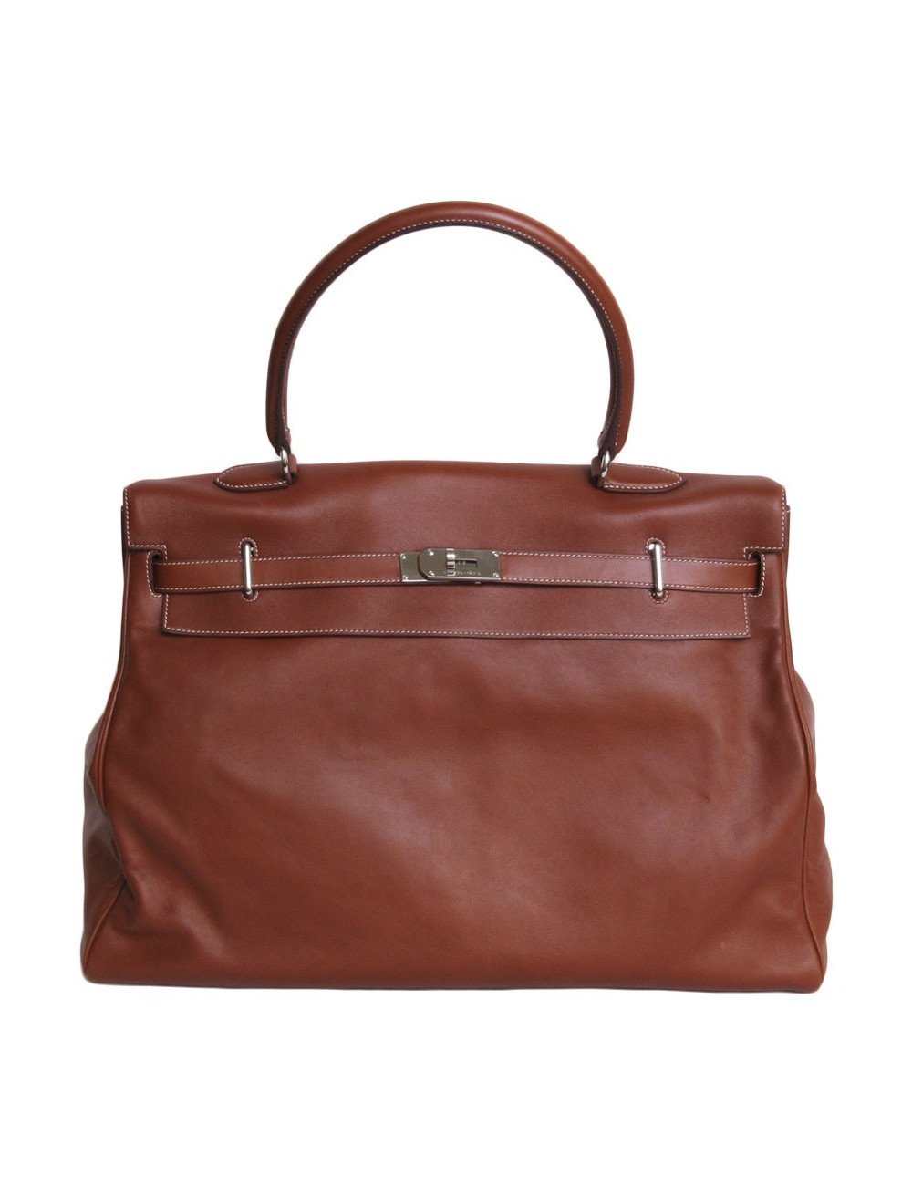 Sac Kelly Relax HERMES cuir lisse silkim fauve