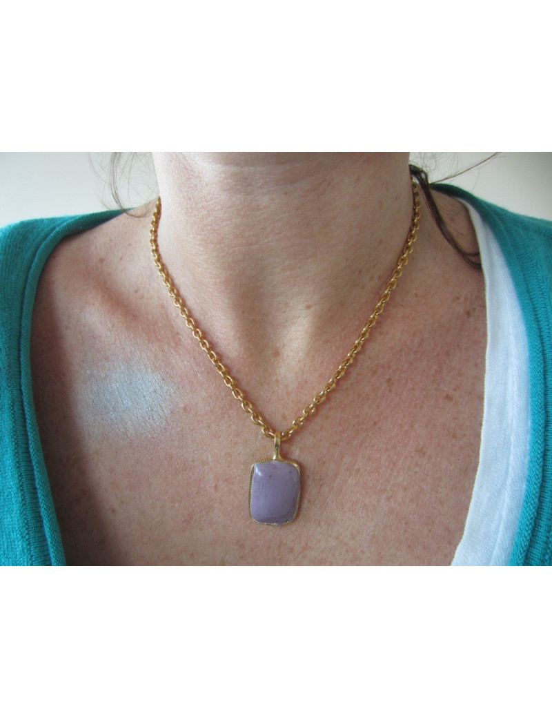 Mixed MARGUERITE of VALOIS purple glass pendant necklace