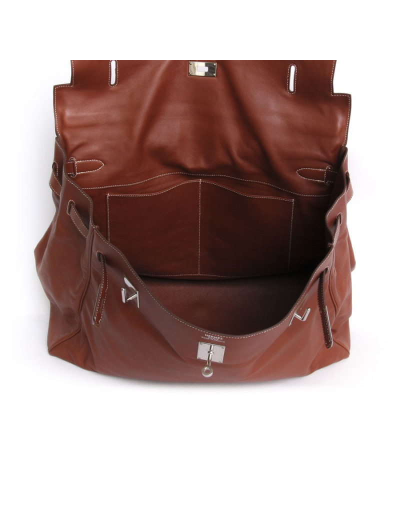 Sac Kelly Relax HERMES cuir lisse silkim fauve