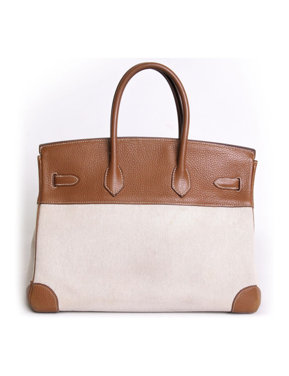 sac Birkin 30 HERMES en toile et cuir