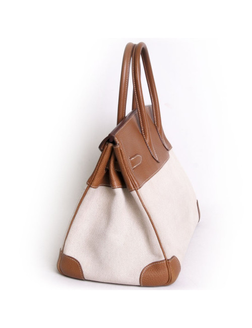 sac Birkin 30 HERMES en toile et cuir
