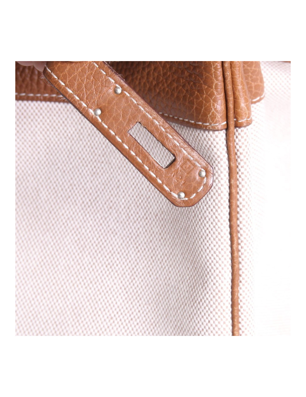 sac Birkin 30 HERMES en toile et cuir