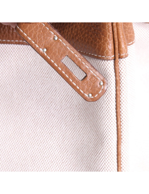 sac Birkin 30 HERMES en toile et cuir