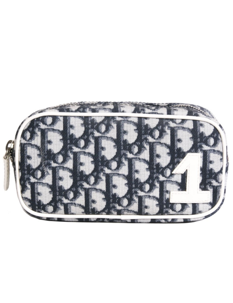 Pochette "n°1" DIOR en tissu monogram bleu