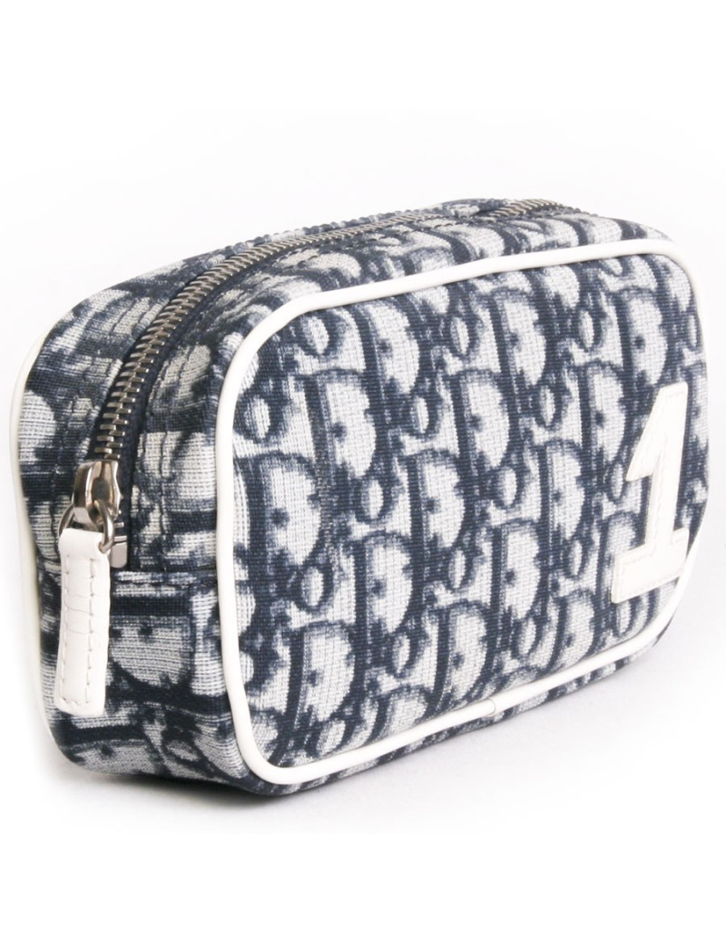 Pochette "n°1" DIOR en tissu monogram bleu