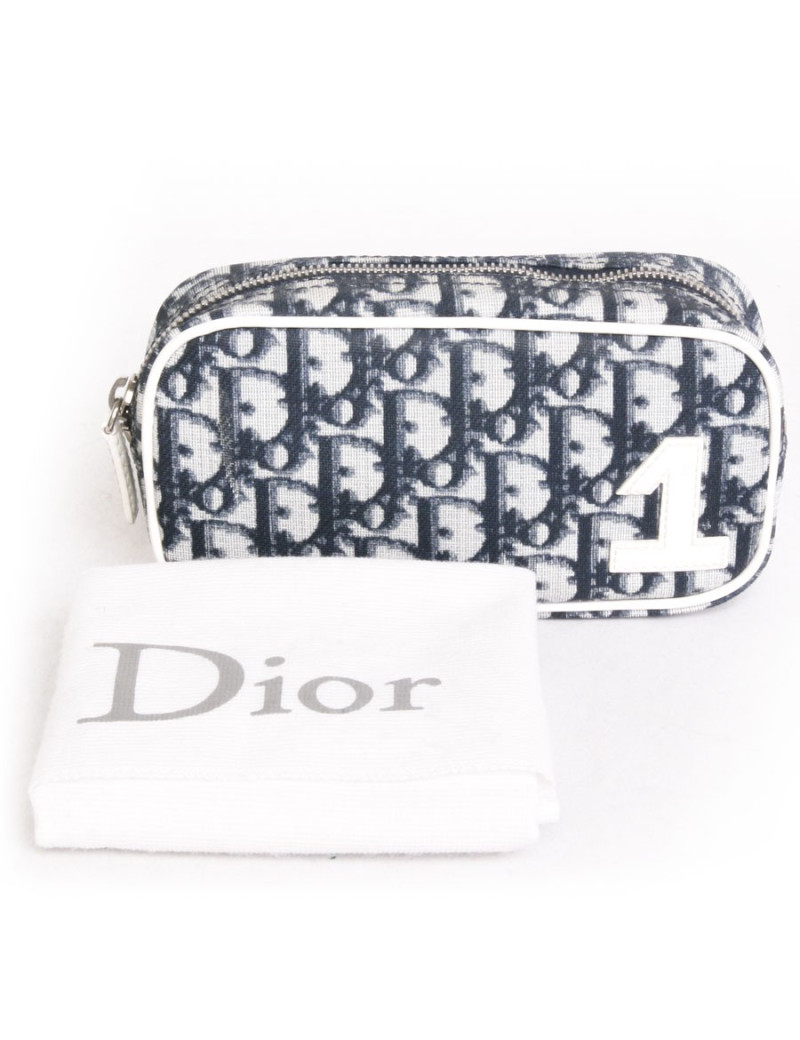 Pochette "n°1" DIOR en tissu monogram bleu