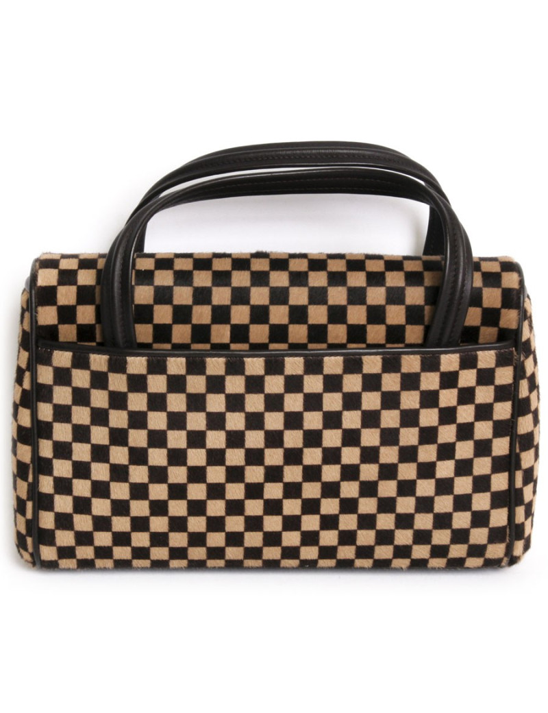 sac à main "Damier sauvage" LOUIS VUITTON en cuir et peau imprimée