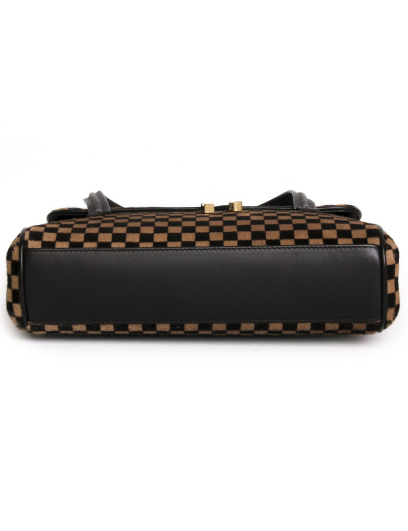 sac à main "Damier sauvage" LOUIS VUITTON en cuir et peau imprimée