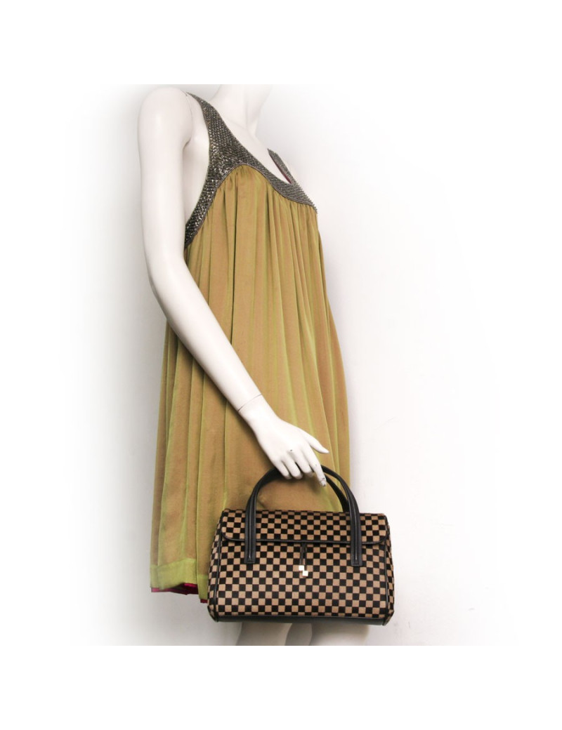sac à main "Damier sauvage" LOUIS VUITTON en cuir et peau imprimée