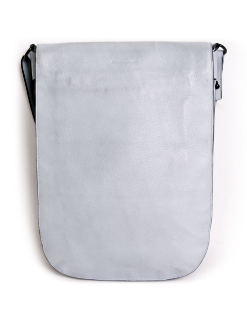 Besace SONIA RYKIEL en veau grainé bleu ciel 