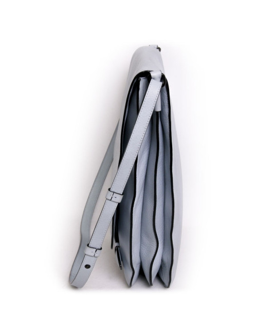 Besace SONIA RYKIEL en veau grainé bleu ciel 