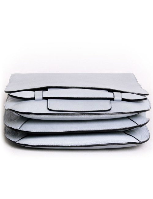 SONIA RYKIEL satchel in blue sky grained calf