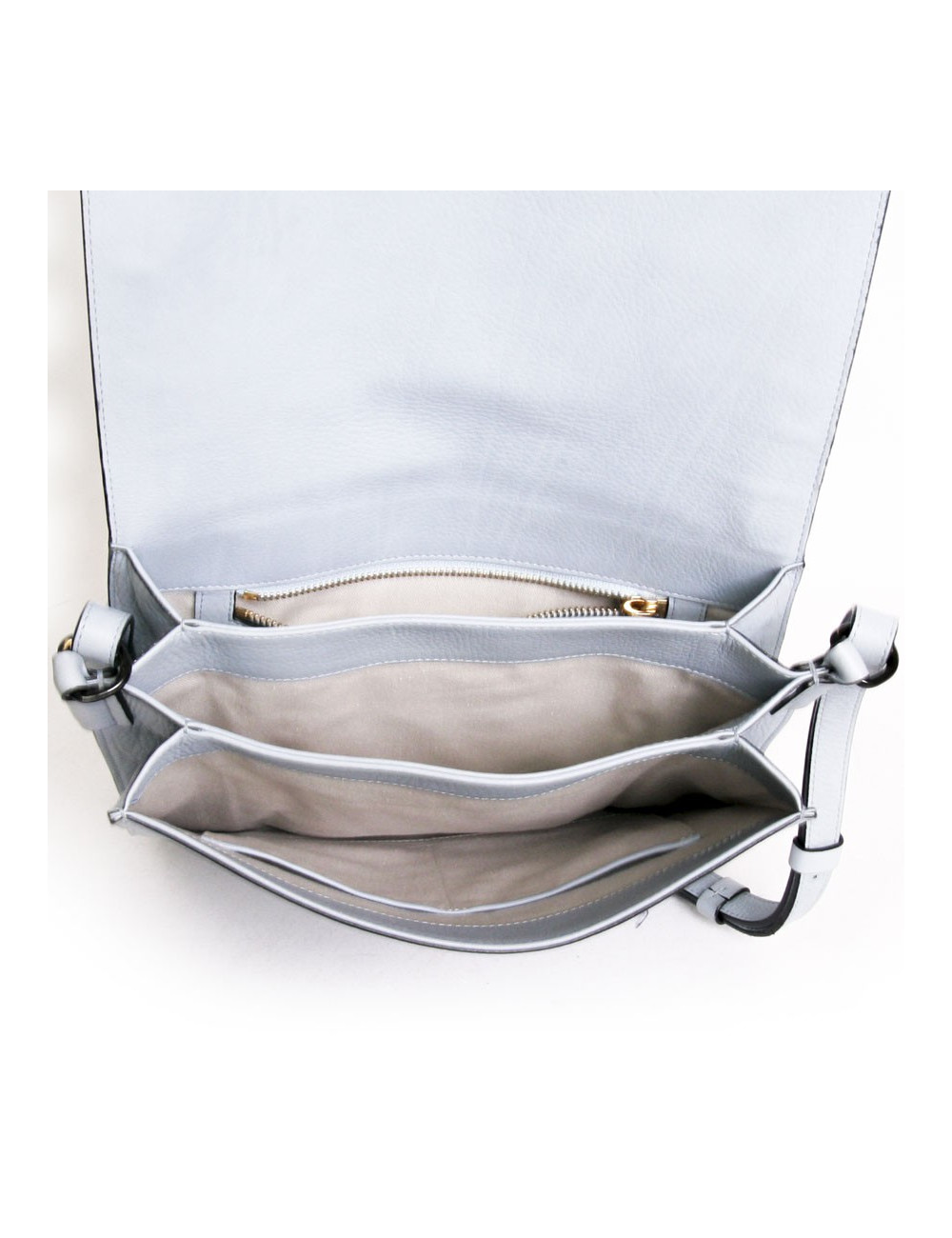 SONIA RYKIEL satchel in blue sky grained calf