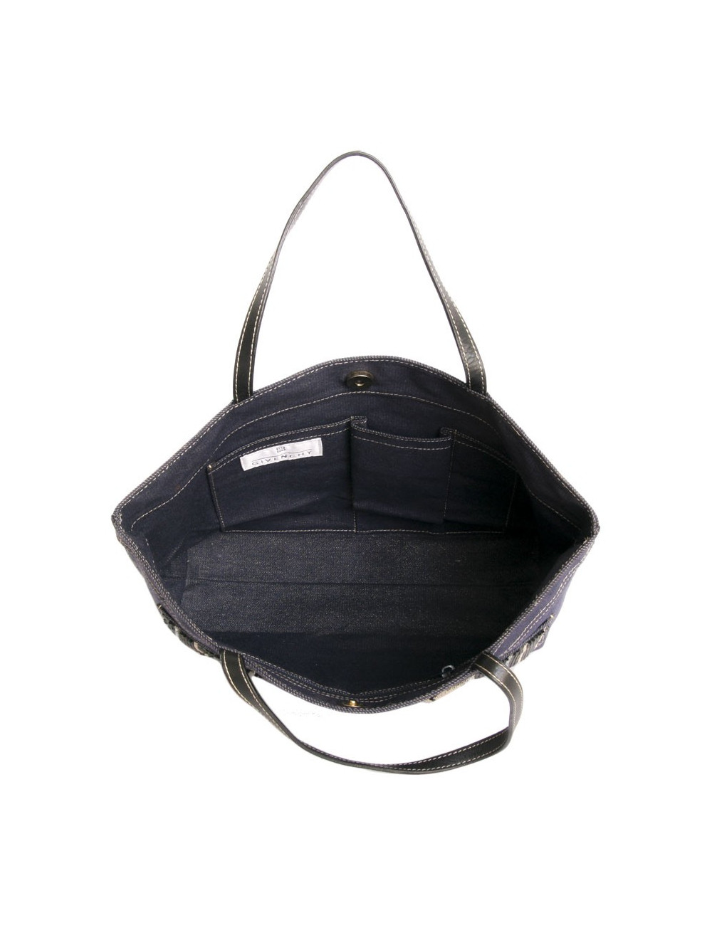 Sac  GIVENCHY en denim bleu et doré et cotte de maille