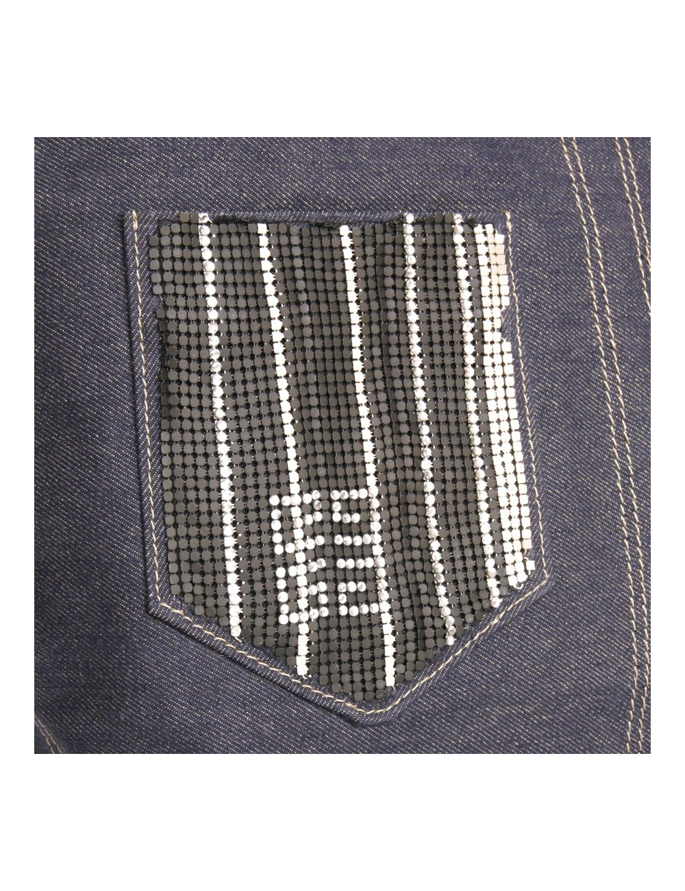 GIVENCHY bag in denim blue and gold and chainmail mesh