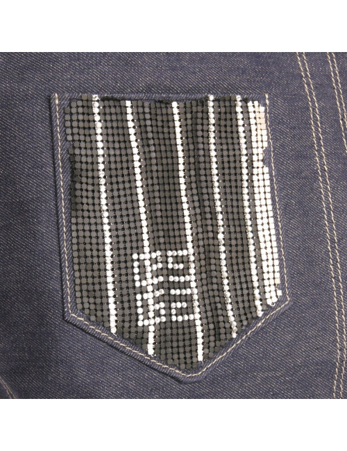 GIVENCHY bag in denim blue and gold and chainmail mesh