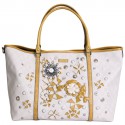Bag GUCCI TOTE in canvas monogram and yellow exotic leather