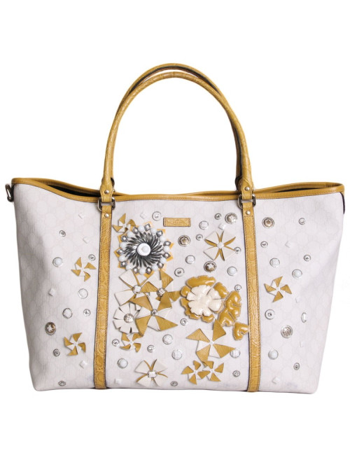 Sac  cabas GUCCI en cuir et toile enduite