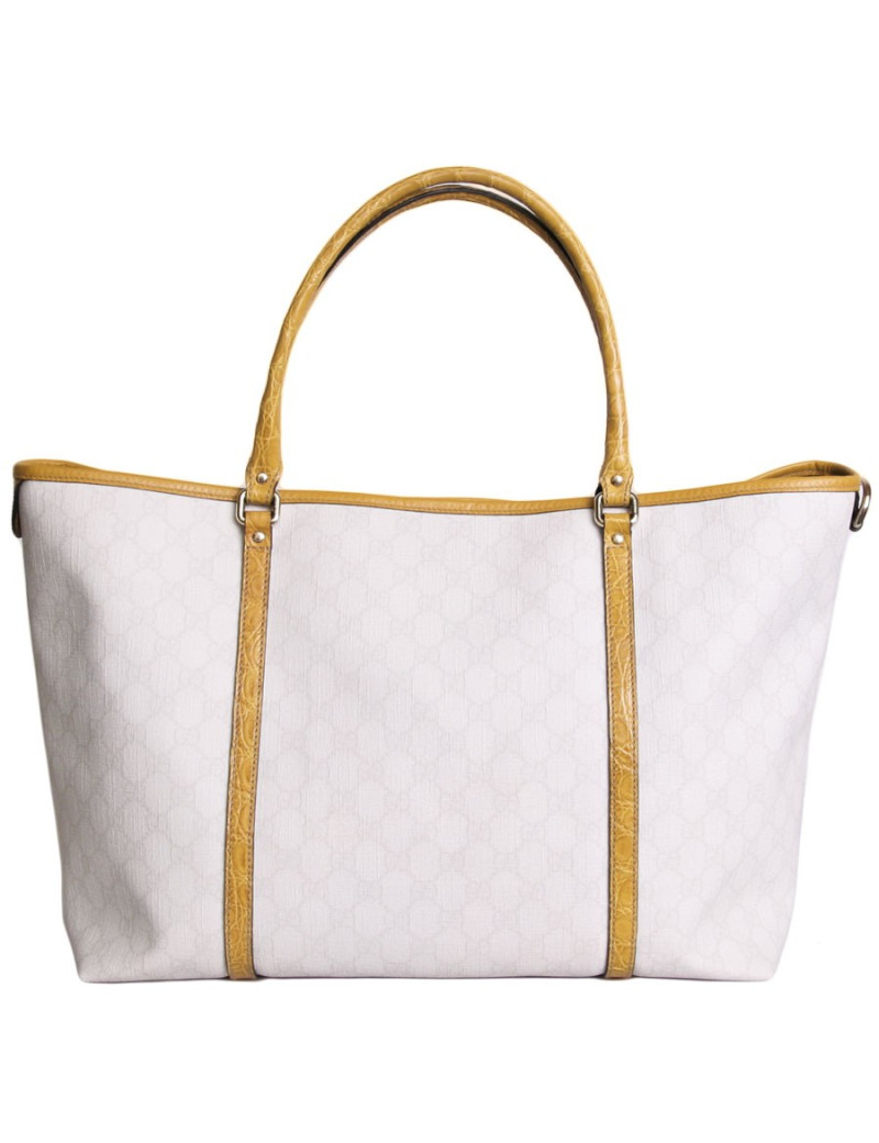 Sac  cabas GUCCI en cuir exotique et toile monogram