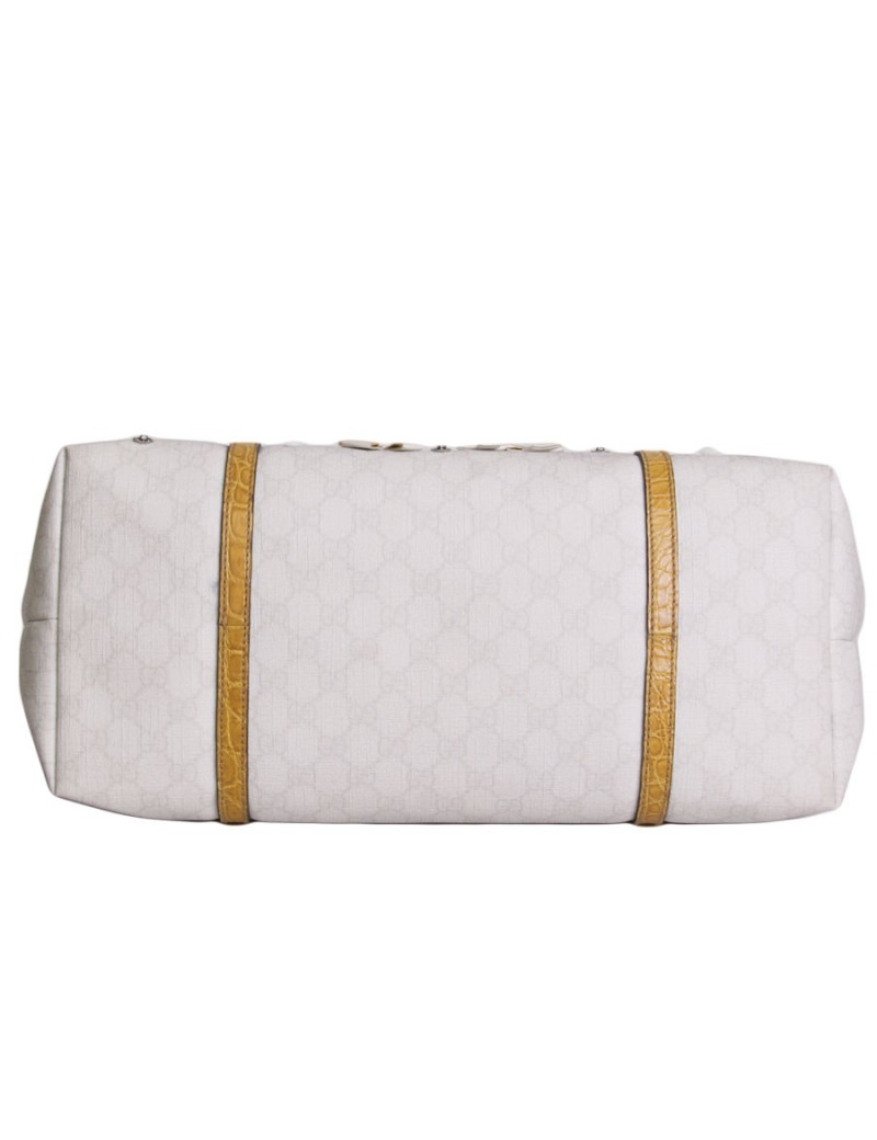 Sac  cabas GUCCI en cuir exotique et toile monogram