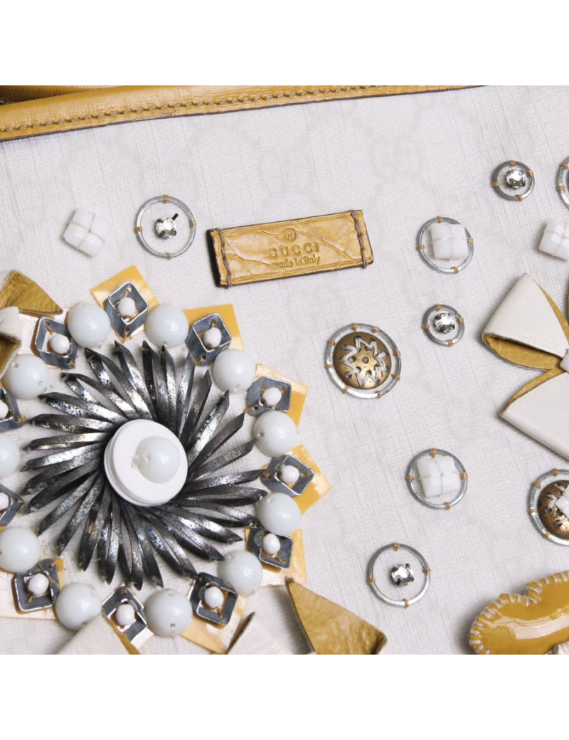 Sac  cabas GUCCI en cuir exotique et toile monogram