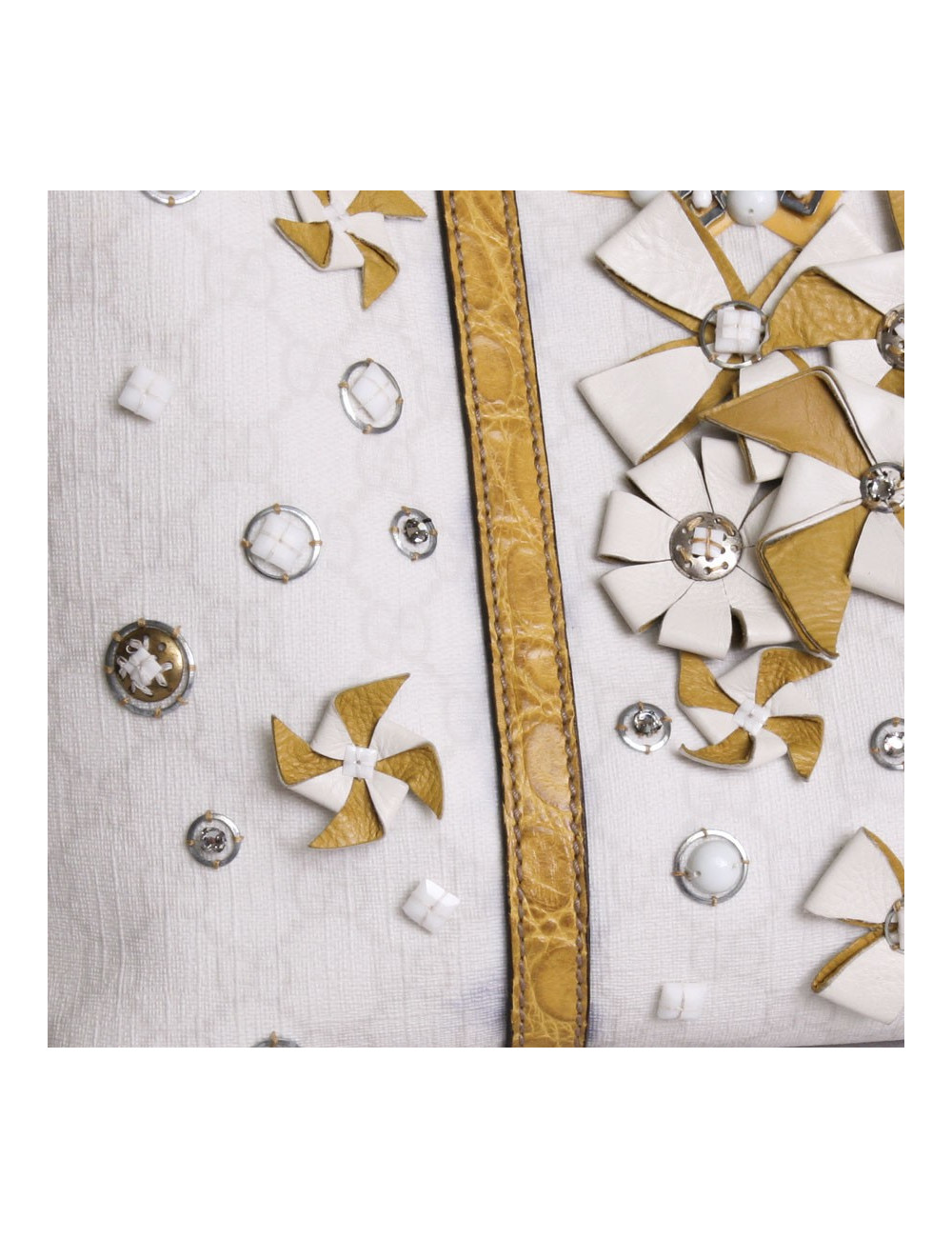 Sac  cabas GUCCI en cuir exotique et toile monogram