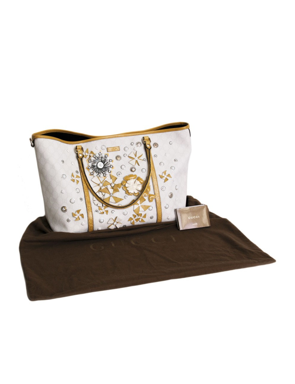 Sac  cabas GUCCI en cuir exotique et toile monogram