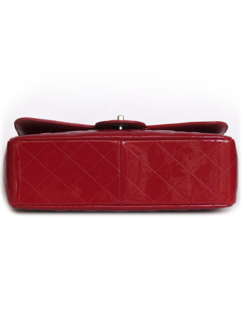 Sac Jumbo CHANEL cuir verni rouge