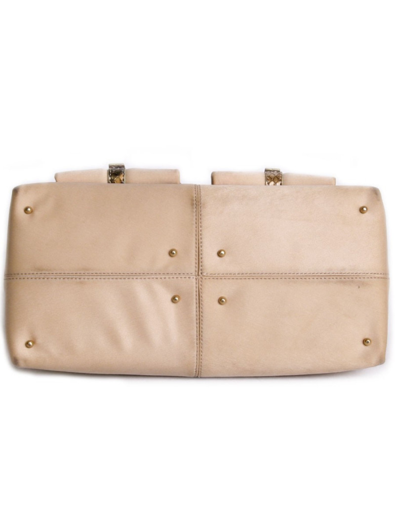 Mini handbag TOD's leather Duchess and python gold satin