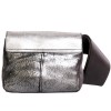 CHLOE handbag silver leather, python and satin mini