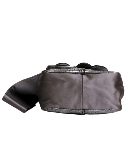 mini sac à main CHLOE argenté en cuir, python  et satin