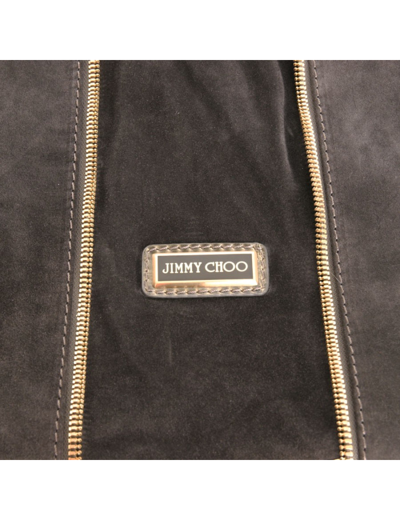 JIMMY CHOO dark gray and Green Khaki bag patent leather and suede