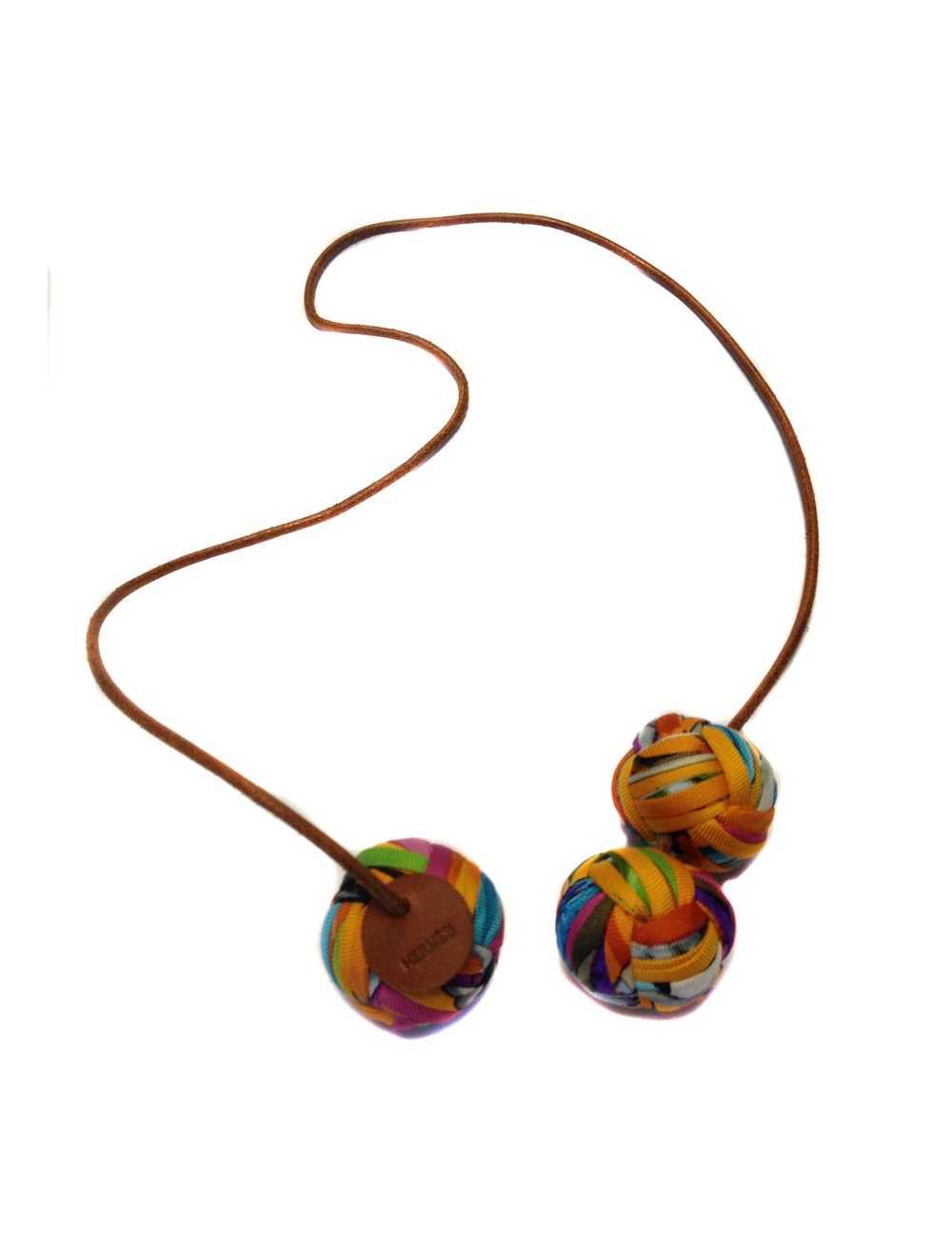 "Petit H" Hermes en cuir et tissu multicolore