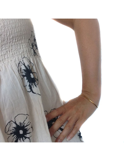 Bracelet "Jonc armure" motif chevron SAINT LAURENT en vermeil