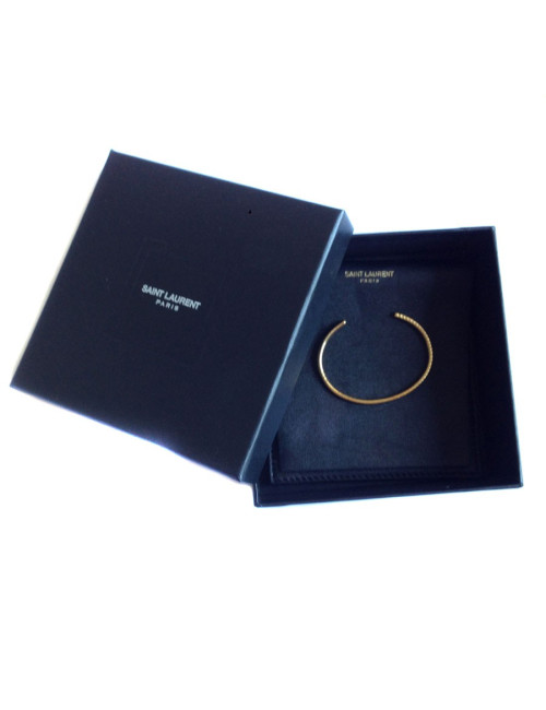 Bracelet "Jonc armure" motif chevron SAINT LAURENT en vermeil