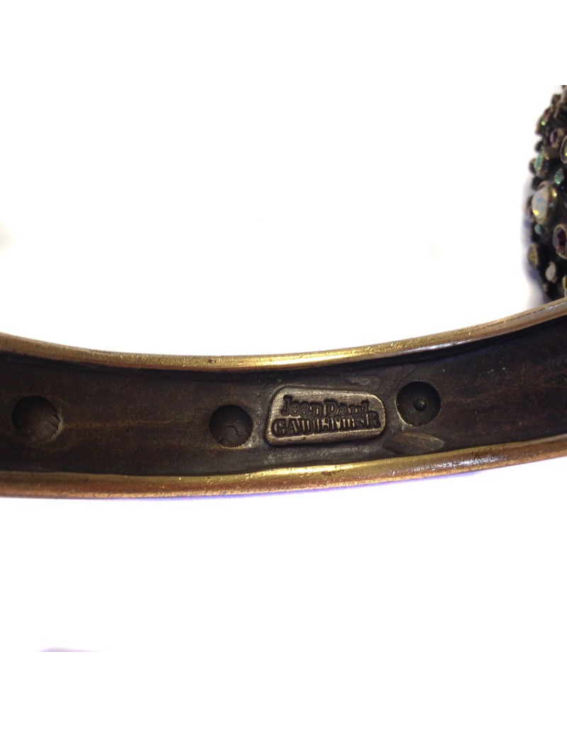 JEAN PAUL GAULTIER bracelets set with Rhinestones and and pearls