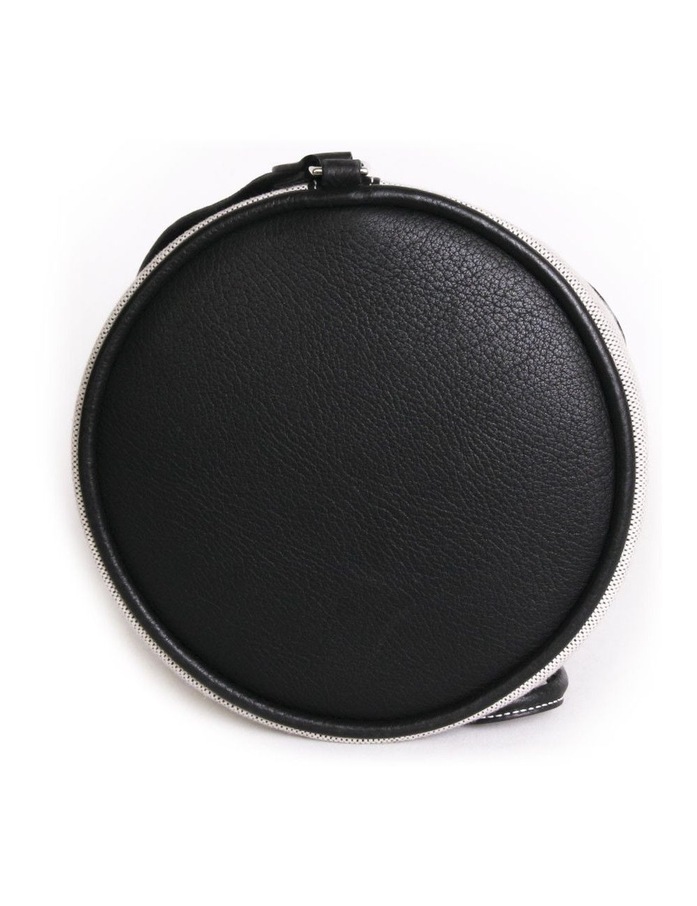 HERMES bucket in canvas and black leather bag