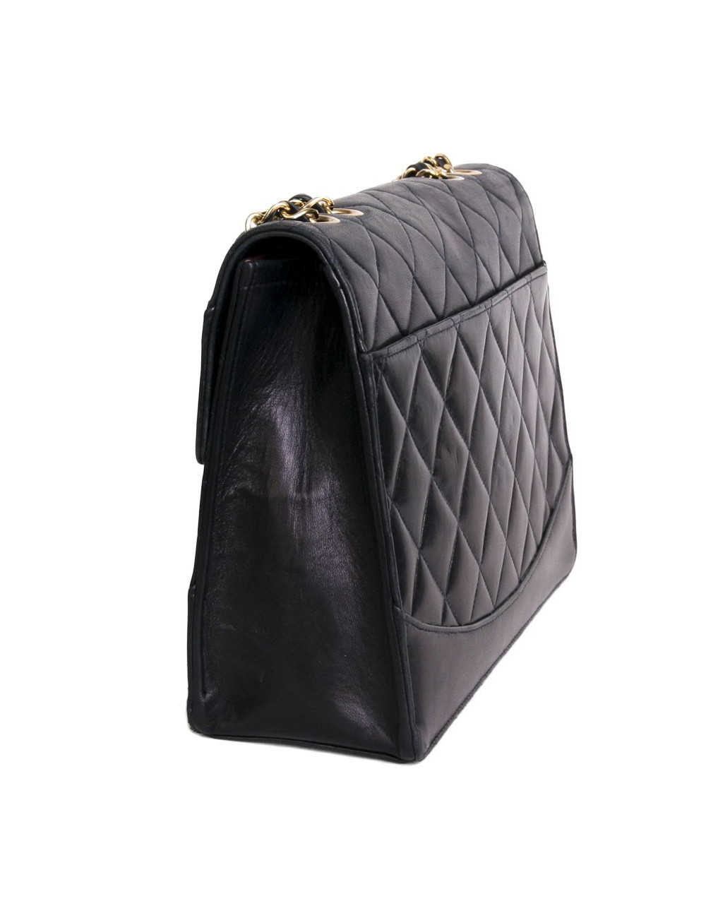 Sac  CHANEL en cuir  d'agneau matelassé bleu marine