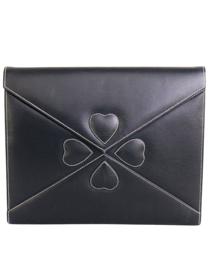 Pochette  YVES SAINT LAURENT en cuir  box bleu